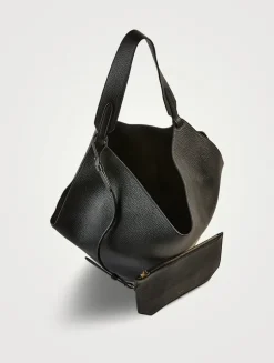 Medium Lotus Leather Tote Bag