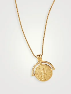 Medium Lucy Williams Engravable Roman Arc Coin Necklace