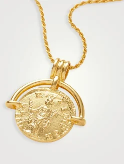 Medium Lucy Williams Engravable Roman Arc Coin Necklace