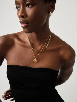 Medium Lucy Williams Engravable Roman Arc Coin Necklace