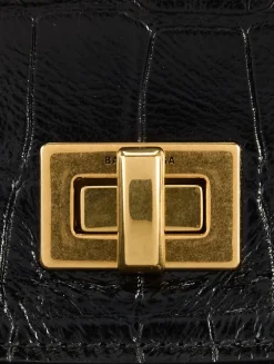 Medium Rodeo Croc-Embossed Leather Satchel