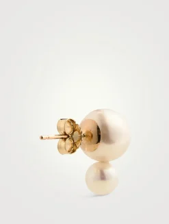 Medium Sea Of Beauty 14K Gold Stud Earrings With Pearls