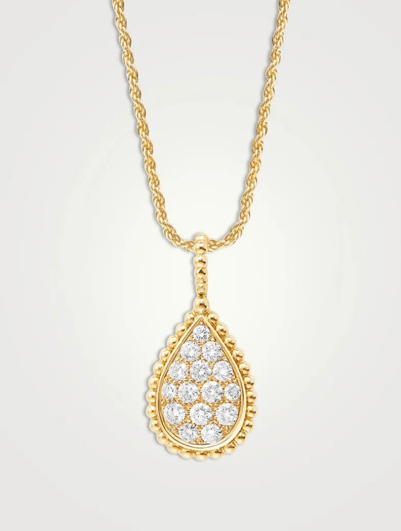 Medium Serpent Bohème Gold Pendant Necklace With Diamonds