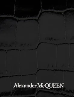 Medium Skull Croc-Embossed Leather Top Handle Bag