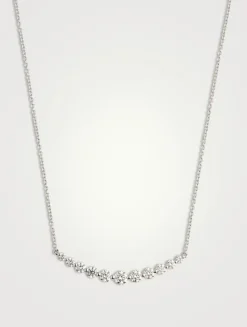 Medium Smile 18K White Gold Necklace With Diamonds