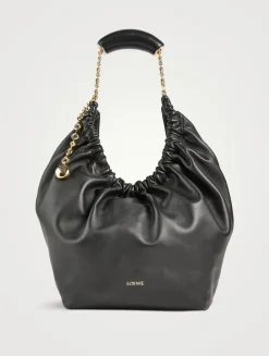 Medium Squeeze Leather Shoulder Bag