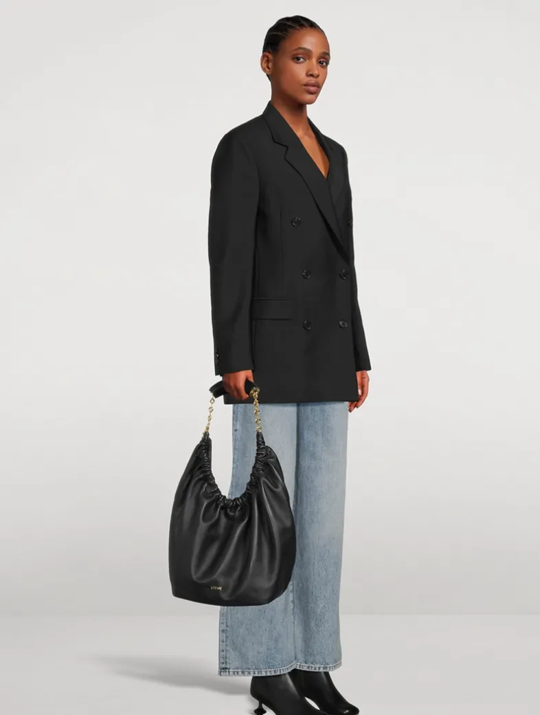 Medium Squeeze Leather Shoulder Bag