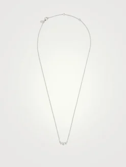 Medium Trinity 18K White Gold Necklace With Diamonds