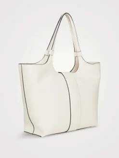 Medium Viv' Choc Leather Tote Bag