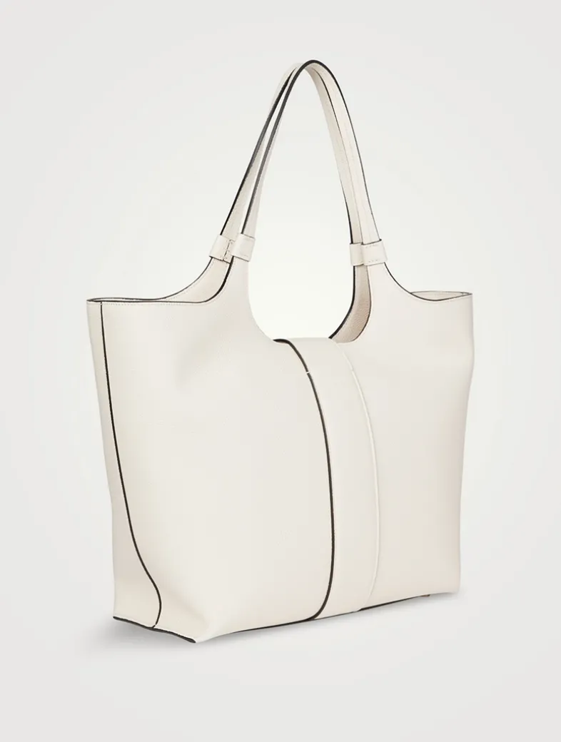 Medium Viv' Choc Leather Tote Bag