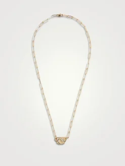 Menottes 18K Gold R10 Chain Necklace With Half Pavé Diamonds