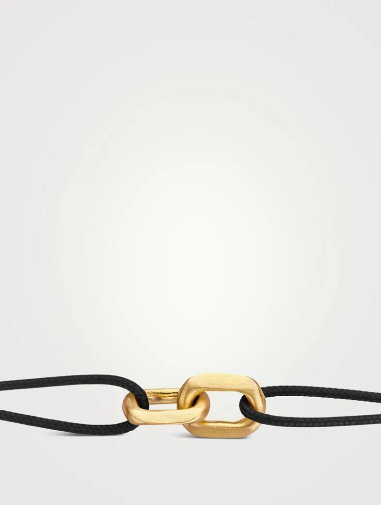 Men's Unity 14K Gold And Cord Bracelet