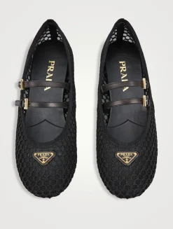 Mesh Mary Jane Ballet Flats