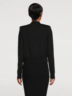 Metallic Jacquard Cardigan