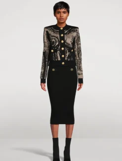 Metallic Jacquard Cardigan