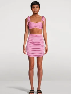 Metallic Jersey Mini Skirt