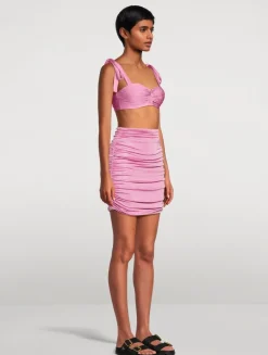 Metallic Jersey Mini Skirt