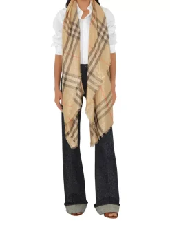 Metallic Wool Silk Scarf