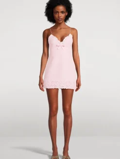 Meva Lace-Trimmed Tweed Slip Dress