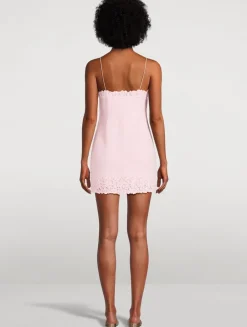 Meva Lace-Trimmed Tweed Slip Dress