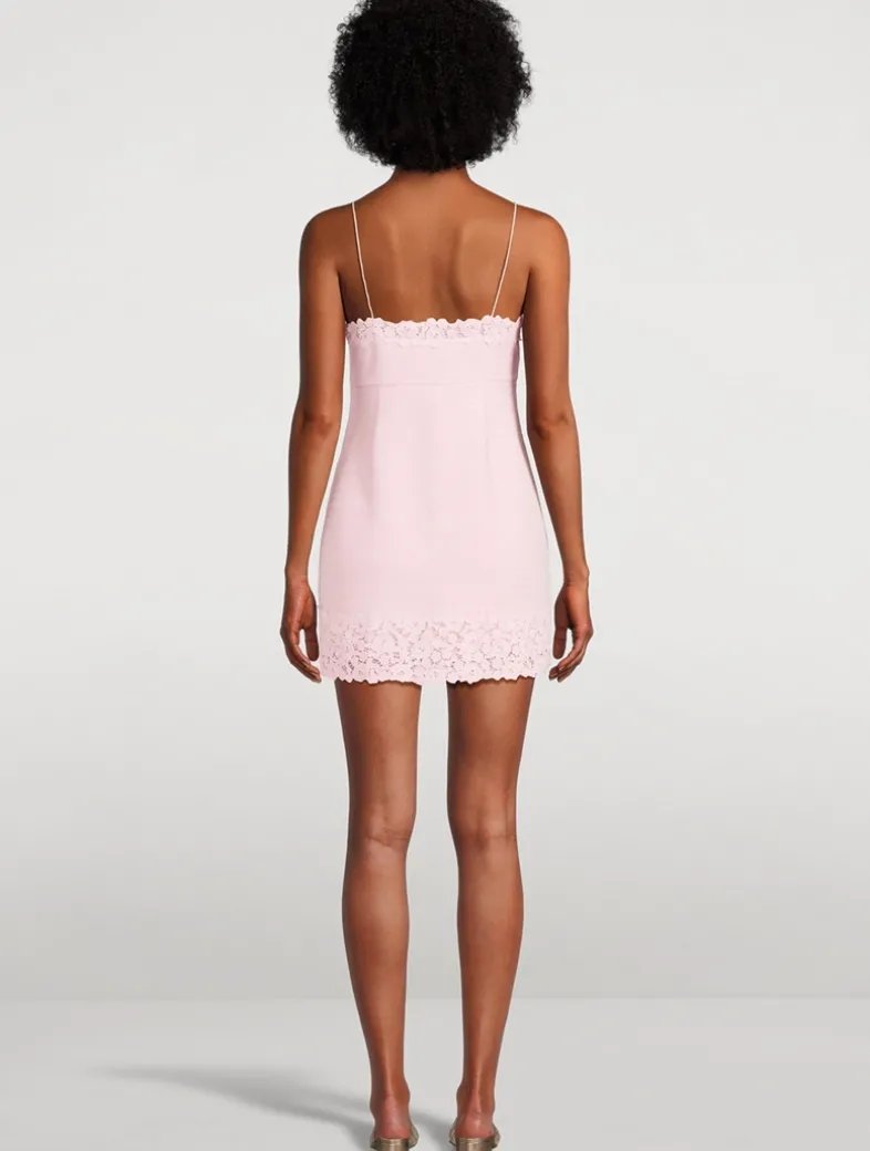 Meva Lace-Trimmed Tweed Slip Dress