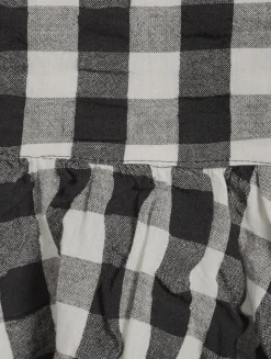 Mia Peplum Tank Top In Gingham Print