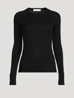 Micro Rib Wool Silk Sweater