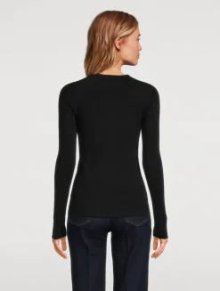 Micro Rib Wool Silk Sweater