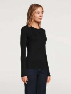 Micro Rib Wool Silk Sweater