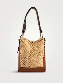 Midi Lana Raffia Bucket Bag