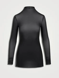 Milky Sheer Mockneck Tunic