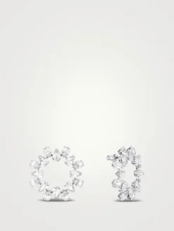 Millenia Pear Crystal Hoop Earrings