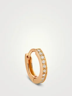 Mini Berbère 18K Gold Half Huggie Earring With Diamonds