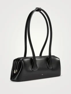 Mini Boat East-West Leather Satchel