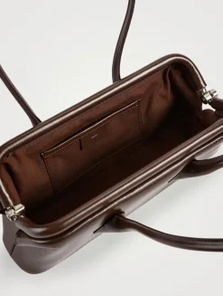 Mini Boat East-West Leather Satchel