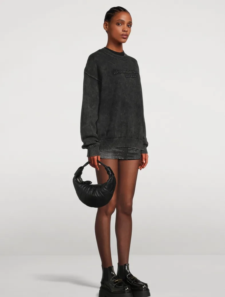 Mini Fortune Croissant Leather Shoulder Bag