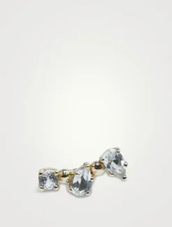 Mini Mélia 14K Gold Right Ear Crawler With Clear Topaz