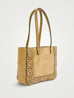 Mini Nellcôte Embellished Suede Tote Bag