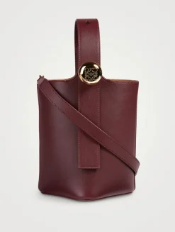 Mini Pebble Leather Bucket Bag