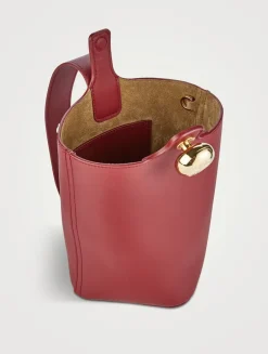 Mini Pebble Leather Bucket Bag