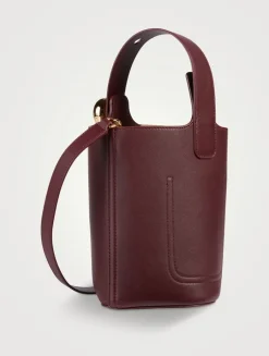 Mini Pebble Leather Bucket Bag