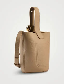 Mini Pebble Leather Bucket Bag