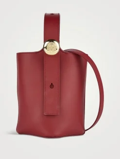 Mini Pebble Leather Bucket Bag