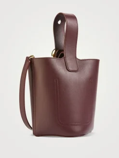 Mini Pebble Leather Bucket Bag