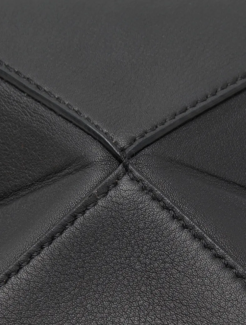 Mini Puzzle Fold Leather Tote Bag