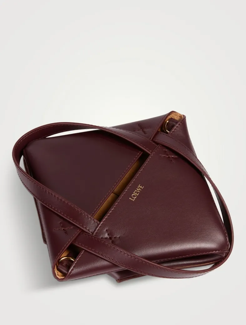 Mini Puzzle Fold Leather Tote Bag