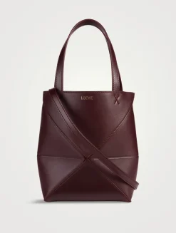 Mini Puzzle Fold Leather Tote Bag