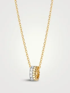Mini Quatre Radiant Edition Gold Pendant Necklace With Diamonds