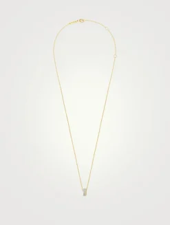 Mini Quatre Radiant Edition Gold Pendant Necklace With Diamonds