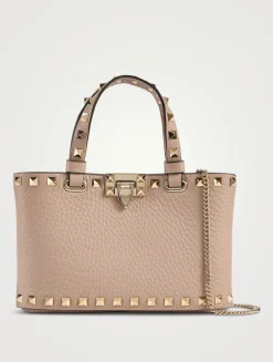 Mini Rockstud Leather Tote Bag